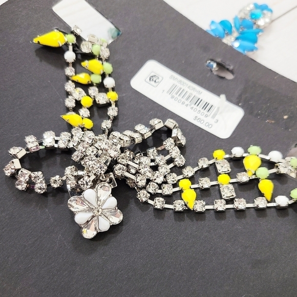 Steve Madden rhinestone necklace neon ombre layers Mcbling Y2K Jewelry - Picture 6 of 6